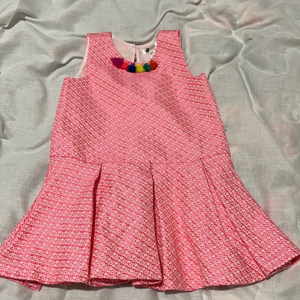 PL Kids 4 pink white tassel dress worn once